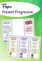 Vorschau - Arbeitsblätter - Flyer: Present Progressive - Deckblatt