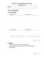 Vorschau - Arbeitsblätter - Mathematik Prüfung für den externen Hauptschulabschluss - Deckblatt