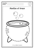 Vista previa - Hojas de trabajo - FICHAS ACTIVIDADES DE TRAZOS HALLOWEEN RECORTAR - página 3