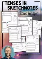 Vorschau - Arbeitsblätter - English Tenses in Sketchnotes - Blankovorlagen - Deckblatt