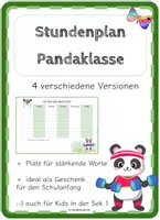 Vorschau - Poster - Stundenplan Panda - Deckblatt