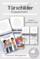 Vorschau - Mal- und Bastelvorlagen - Türschilder | Klassenfahrt oder Kinderzimmer - Deckblatt
