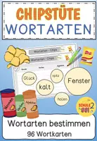 Vorschau - Stationenlernen - Wortarten Chips / Wortarten bestimmen - Deckblatt