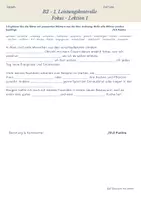 Vorschau - Test - B2 Fokus Lektion 1 - Zwischentest - Schreiben/ Wortschatz & Grammatik - Seite 1