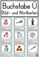 Vorschau - Präsentationen/Tafelbilder - Umlaut / Buchstabe Ü - Bild- und Wortkarten - Buchstabeneinführung DaZ / Deutsch - Deckblatt