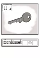Vorschau - Präsentationen/Tafelbilder - Umlaut / Buchstabe Ü - Bild- und Wortkarten - Buchstabeneinführung DaZ / Deutsch - Seite 1