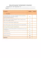 Vorschau - Lehrpläne/Lehrermaterial - 2x Bewertungsbogen Facharbeit Deutsch mit/ohne Prozessnote DOCX PDF - Seite 1