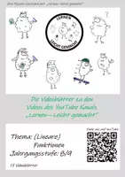 Vorschau - Arbeitsblätter - Thema: (Lineare) Funktionen Klasse 8/9 (17 Videoblätter) - Deckblatt