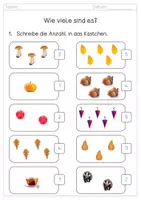 Vorschau - Arbeitsblätter - Der Herbst: Zählen im ZR 5 - Arbeitsblätter - mit Lösungen - Fotos - Seite 2