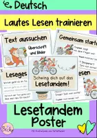 Vorschau - Unterrichtsreihen - Lesen im Tandem (laut lesen, Partnerlesen, Lesetandem) - Deckblatt