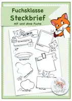 Vorschau - Mal- und Bastelvorlagen - Steckbrief Fuchsklasse Das bin ich Grundschule - Deckblatt