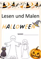 Vorschau - Arbeitsblätter - Halloween: Lesen und Malen 3./4.Klasse - Seite 1
