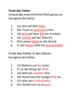 Vorschau - Arbeitsblätter - Finde den Fehler - Seite 1