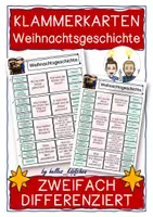Vorschau - Arbeitsblätter - Weihnachtsgeschichte Bibel Religion KLAMMERKARTEN - Deckblatt
