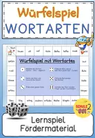 Vorschau - Spiele - Würfelspiel Wortarten / Lernspiel / Wortschatz / Deutsch / Freiarbeit - Deckblatt