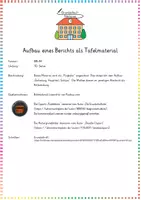 Vorschau - Anderer Materialtyp - Bericht: Aufbau als Tafelmaterial (Flugbahn-Modell) - Deutsch - Kl. 3/4 - Seite 1