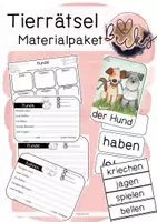 Vorschau - Stundenentwürfe - Tiere beschreiben oder Tierrätsel (Tierbeschreibung: einfache Version für die unteren Klassenstufen) - Deckblatt