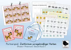 Vorschau - Spiele - Verben und ihre Zeitformen als Fächer fürs Mäppchen - Seite 1