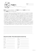 Vorschau - Arbeitsblätter - Numbers Word Search - mit Lösung - Zahlen Englisch - Seite 1