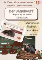 Vorschau - Unterrichtsreihen - Maulwurf: Lebensraumanpassung - gesamte Einheit - Deckblatt