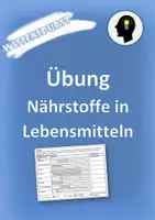 Vorschau - Arbeitsblätter - Übung Nährstoffe in Lebensmitteln 1 - Deckblatt
