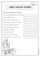 Vista previa - Hojas de trabajo - Halloween: 5-minute-challenge; actividad (Inglés) - página 3