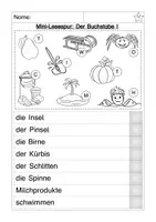 Vorschau - Arbeitsblätter - Lesespur Buchstabeneinführung I - Seite 1