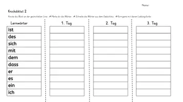 Vorschau - Arbeitsblätter - Häufigkeitswörter - Rechtschreibtraining mit Knickdiktaten - Seite 2