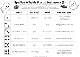 Vorschau - Arbeitsblätter - Spaßige Würfelsätze zu Halloween (Klassen 2 und 3) - Seite 3