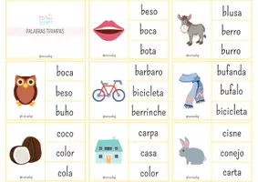 Vista previa - Manualidades / Dibujos para colorear - Palabras trampa - página 2