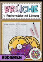 Vorschau - Mal- und Bastelvorlagen - BRÜCHE - Addition (4 Rechenräder) - Deckblatt