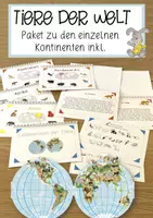 Vorschau - Merkblätter - Tiere der Welt – Kartei und Kopiervorlagen - Deckblatt