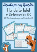 Vorschau - Stationenlernen - Hundertertafel Kartei Freiarbeit Orientierung Einführung Zahlenraum 100 - Deckblatt