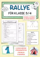 Vorschau - Spiele - Rallye - Quiz - Rätsel - Schnitzeljagd für Klasse 3 und 4 – für Klassenfahrt, Schulübernachtung oder Klassenfest - Deckblatt