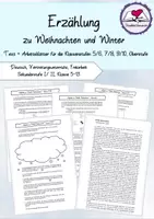Vorschau - Arbeitsblätter - Erzählung "Weihnachten/ Winter" - Text und 4 verschiedene Arbeitsblätter für Sek I/II - Deckblatt
