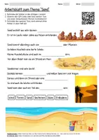 Vorschau - Arbeitsblätter - Arbeitsblatt "Sand" + Onlineübung & MP3 + Mindmap - Deckblatt