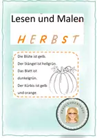 Vorschau - Arbeitsblätter - Herbst-Lesen und Malen einfach - Deckblatt