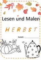 Vorschau - Arbeitsblätter - Herbst-Lesen und Malen schwer - Seite 1