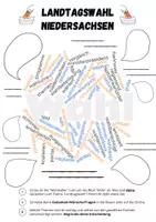 Vorschau - Arbeitsblätter - Wortwolke: Landtagswahl Niedersachsen (kostenlos Arbeitsblatt) - Deckblatt