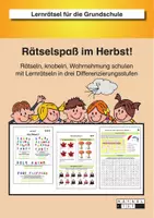 Vorschau - Arbeitsblätter - Rätselspaß im Herbst! Rätseln, knobeln, Wahrnehmung schulen. Dreifach differenziert. - Deckblatt