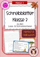 Vorschau - Arbeitsblätter - Schreibblätter Klasse 3 zu den Lese- und Schreibkarteien (Herbst) - Deckblatt