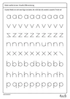 Vorschau - Arbeitsblätter - Visuelle Differenzierung (Kleinbuchstaben und Zahlen) - Seite 2