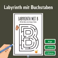 Vorschau - Arbeitsblätter - Labyrinth mit Buchstaben - Ideal für Kinder ab 4 Jahren - Deckblatt