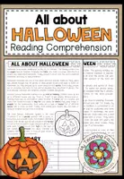 Vista previa - Hojas de trabajo - Halloween - Reading Comprehension (2-times differentiated + Conversation strips) - Portada