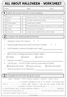 Vista previa - Hojas de trabajo - Halloween - Reading Comprehension (2-times differentiated + Conversation strips) - página 3