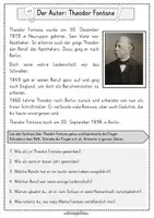 Vorschau - Arbeitsblätter - Der Autor - Theodor Fontane - Deckblatt