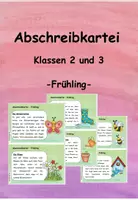 Vorschau - Aufgabenkarten - Abschreibkartei Frühling für Klassen 2 und 3 - Deckblatt