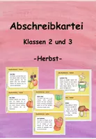Vorschau - Aufgabenkarten - Abschreibkartei Herbst /Abschreibtexte für Klasse 2 und 3 - Deckblatt