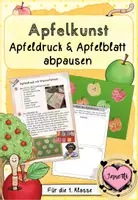 Vorschau - Stundenentwürfe - Apfelkunst: Apfeldruck & Blätter abpausen (Arbeitsblatt & Anleitung) - Deckblatt