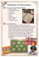 Vorschau - Stundenentwürfe - Apfelkunst: Apfeldruck & Blätter abpausen (Arbeitsblatt & Anleitung) - Seite 1